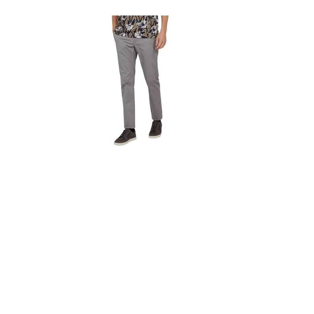 Ted Baker Men's Seenchi Chino Pants Gray Pockets Twill Flat Front Stretch SZ 38‎